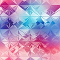 Abstract colored pattern with blue and pink background in crystal cubism style (tiled)