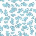 Seahorse seamless pattern background