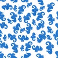 Seahorse seamless pattern background