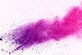 Colored powder explosion. Colore dust splatted. Royalty Free Stock Photo