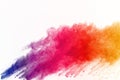 Abstract of colored powder explosion on white background. Multicolor powder splatted isolate. Colorful cloud. Colorful dust explod Royalty Free Stock Photo