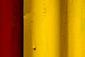 Abstract colored red and yellow iron metal sheet