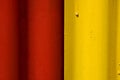 Abstract colored red and yellow iron metal