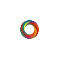 Abstract colored segments circle logo mockup, idea letter O geometric shape