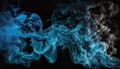 Abstract colored smoke on a dark background, smoky vape colored background generative AI