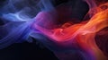 Abstract colored smoke waves creating textured splashes against a black backdrop, Ai Generated Royalty Free Stock Photo