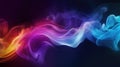 Abstract colored smoke waves creating textured splashes against a black backdrop, Ai Generated Royalty Free Stock Photo