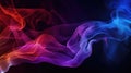 Abstract colored smoke waves creating textured splashes against a black backdrop, Ai Generated Royalty Free Stock Photo