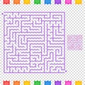 Abstract colored square maze. An interesting game for children and teenagers. A simple flat vector illustration isolated on a Royalty Free Stock Photo