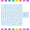 Abstract colored square maze. An interesting game for children and teenagers. Simple flat vector illustration isolated on white ba Royalty Free Stock Photo