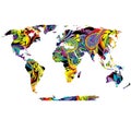 Abstract colored world map Royalty Free Stock Photo