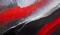 Abstract colorful acrylic painting on canvas, Close up red, black and silver background Royalty Free Stock Photo