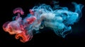 abstract colorful aqua smoke background as it swirls through the air, Generative AI