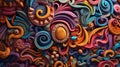 Abstract colorful architectural objects. Generative Ai