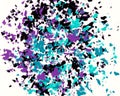 abstract colorful art design. Turquoise, black and purple random spots on a white background. for web design, website,