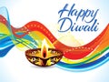 Abstract colorful artistic diwali wave background