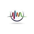 Abstract Colorful Audio Wave Logo Sign Symbol Icon