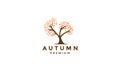 Abstract colorful autumn tree logo symbol vector icon illustration graphic design Royalty Free Stock Photo