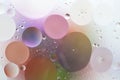 Abstract colorful backdrop with oil drops on water surface. Abstract background Royalty Free Stock Photo