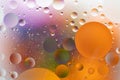 Abstract colorful backdrop with oil drops on water surface. Abstract background Royalty Free Stock Photo