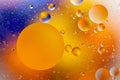 Abstract colorful backdrop with oil drops on water surface. Abstract background Royalty Free Stock Photo