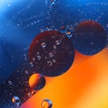 abstract colorful backdrop with oil drops on water surface. possible themes for the application - cosmetic advertising, space, fan Royalty Free Stock Photo