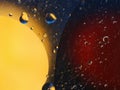 abstract colorful backdrop with oil drops on water surface. possible themes for the application - cosmetic advertising, space, fan Royalty Free Stock Photo