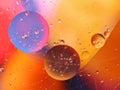 abstract colorful backdrop with oil drops on water surface. possible themes for the application - cosmetic advertising, space, fan Royalty Free Stock Photo