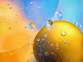 abstract colorful backdrop with oil drops on water surface. possible themes for the application - cosmetic advertising, space, fan Royalty Free Stock Photo