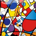 Abstract colorful background with circles and lines in the style of stained glass Royalty Free Stock Photo