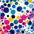 Abstract colorful background with circles, spots, splashes of paint. generative AI