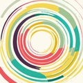 abstract colorful background with concentric, radial, radiating lines generative AI