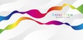 Abstract colorful background design of color flow with copy space vector illustration Royalty Free Stock Photo