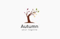 Autumn tree logo design vector illustration