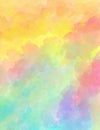 Abstract colorful background in digital watercolor paint, sunrise or sunset sky colors for Easter, watercolor texture in yellow pi Royalty Free Stock Photo