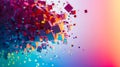Abstract colorful background with falling cubes Royalty Free Stock Photo