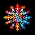 Abstract colorful background. Fantastic flower, snowflake. Decorative round lace mandala.