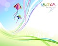 Abstract Colorful Background and Flying Kites