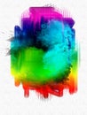 Abstract colorful background with grunge brush strokes and paint splashes Royalty Free Stock Photo