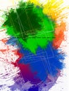 Abstract colorful background with grunge brush strokes and paint splashes Royalty Free Stock Photo