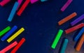 Abstract colorful background, abstract background with colorful lines, back to school background, colorful felt tip pens Royalty Free Stock Photo