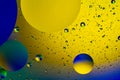 Abstract colorful background of oil circles. Oil in the water surface circles, water foam and oil bubbles. Royalty Free Stock Photo