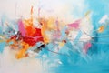 abstract colorful background, oil painting on canvas with brushstrokes, Abstract expressionism painting, AI Generated Royalty Free Stock Photo