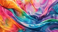 Abstract colorful background with vibrant colors flowing and mixing, creating a mesmerizing and dynamic visual