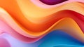 Abstract colorful background with vibrant wavy shapes. Generative ai