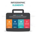 Abstract colorful bag suitcase business Infographics elements, presentation template flat design vector illustration for web Royalty Free Stock Photo