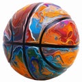 Abstract Colorful Basketball Ball Isolated on White Background Royalty Free Stock Photo