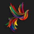 Abstract colorful bird.