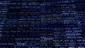 Abstract colorful blinking and changing lines of a programing code on a dark background background. Animation. Concept Royalty Free Stock Photo
