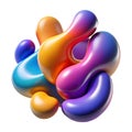 Abstract colorful blob shapes intertwined on white background Royalty Free Stock Photo
